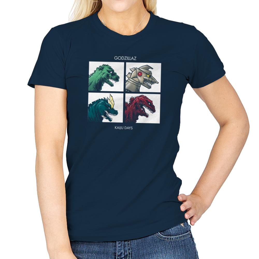 Kaiju Days REMASTERED Exclusive - Womens T-Shirts RIPT Apparel Small / Navy