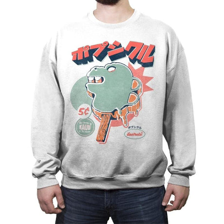 Kaiju Ice Pop - Crew Neck Sweatshirt Crew Neck Sweatshirt RIPT Apparel Small / White