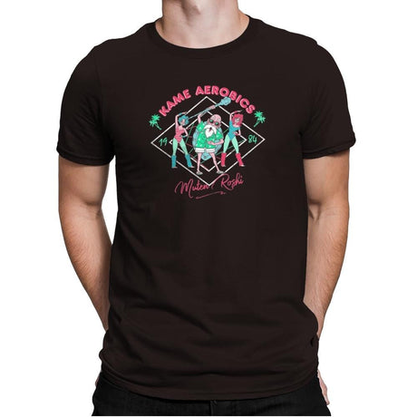 Kame Aerobics - Kamehameha Tees - Mens Premium T-Shirts RIPT Apparel Small / Dark Chocolate