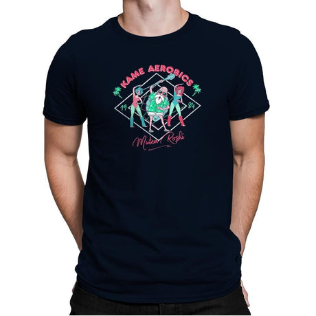 Kame Aerobics - Kamehameha Tees - Mens Premium T-Shirts RIPT Apparel Small / Midnight Navy