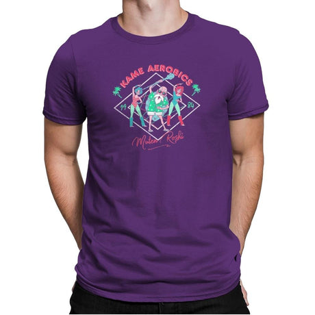 Kame Aerobics - Kamehameha Tees - Mens Premium T-Shirts RIPT Apparel Small / Purple Rush
