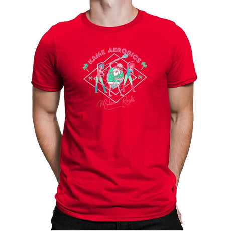 Kame Aerobics - Kamehameha Tees - Mens Premium T-Shirts RIPT Apparel Small / Red