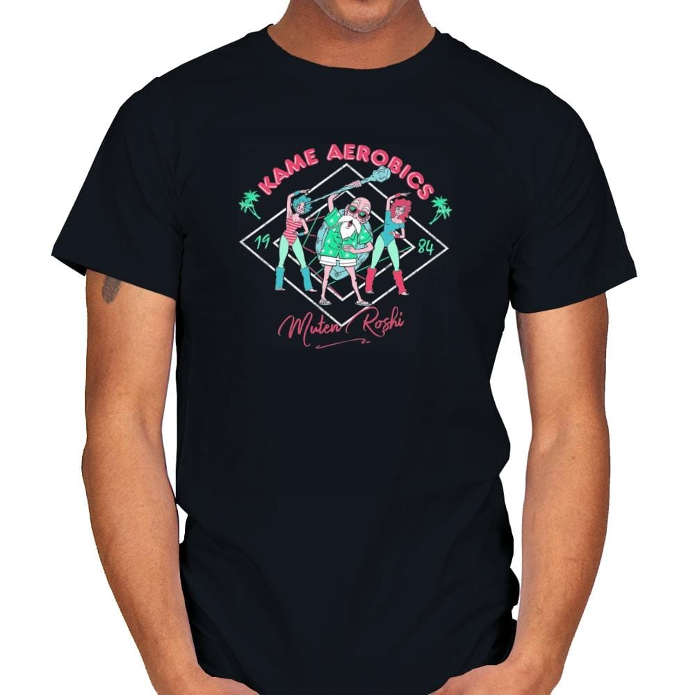 Kame Aerobics - Kamehameha Tees - Mens T-Shirts RIPT Apparel Small / Black