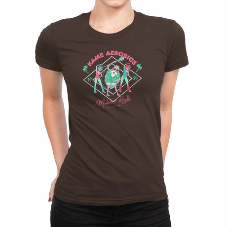 Kame Aerobics - Kamehameha Tees - Womens Premium T-Shirts RIPT Apparel Small / Dark Chocolate