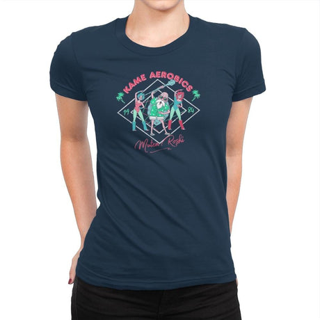 Kame Aerobics - Kamehameha Tees - Womens Premium T-Shirts RIPT Apparel Small / Midnight Navy