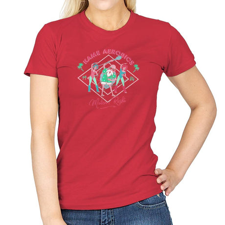 Kame Aerobics - Kamehameha Tees - Womens T-Shirts RIPT Apparel Small / Red