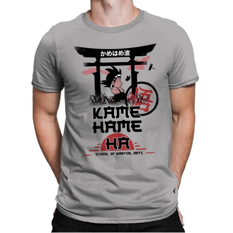 Kame School Of Martial Arts - Mens Premium T-Shirts RIPT Apparel Small / Light Grey
