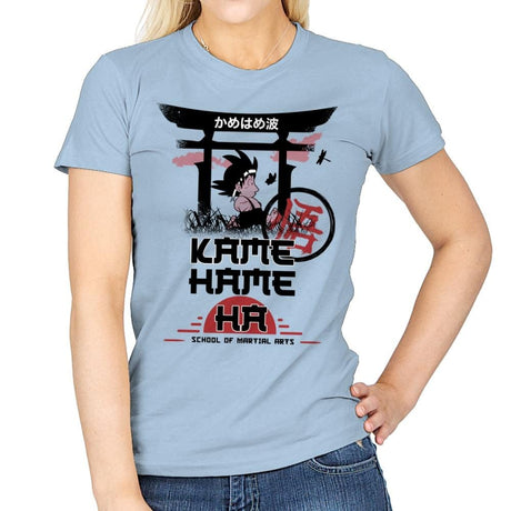 Kame School Of Martial Arts - Womens T-Shirts RIPT Apparel Small / Light Blue