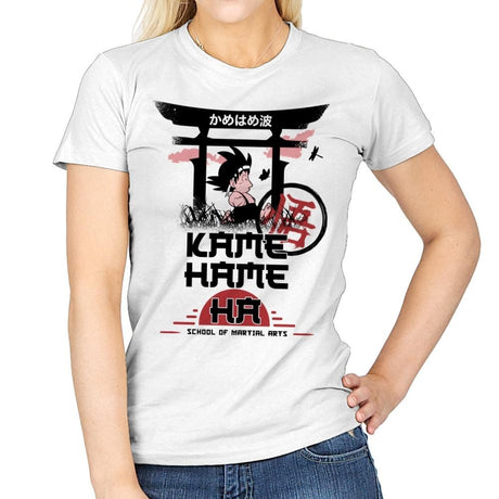 Kame School Of Martial Arts - Womens T-Shirts RIPT Apparel Small / White