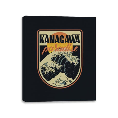 Kanagawa Paradise - Canvas Wraps Canvas Wraps RIPT Apparel 11x14 / Black