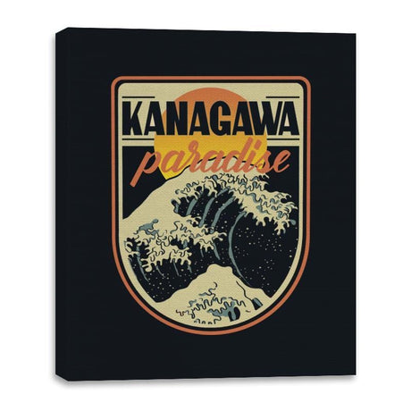 Kanagawa Paradise - Canvas Wraps Canvas Wraps RIPT Apparel 16x20 / Black