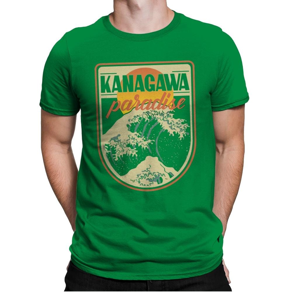 Kanagawa Paradise - Mens Premium T-Shirts RIPT Apparel Small / Kelly