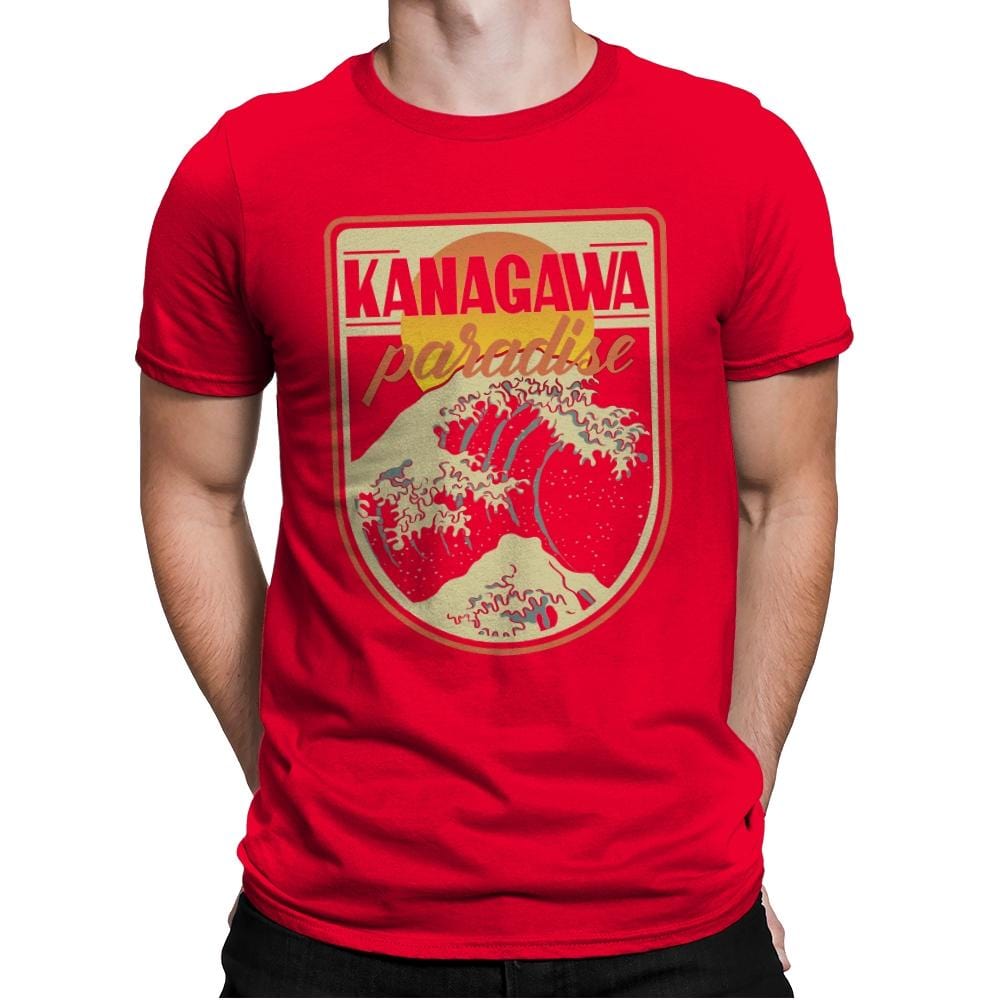 Kanagawa Paradise - Mens Premium T-Shirts RIPT Apparel Small / Red