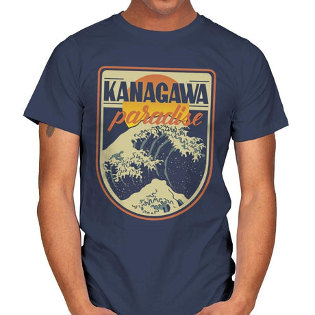 Kanagawa Paradise - Mens T-Shirts RIPT Apparel Small / Navy