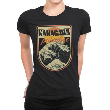 Kanagawa Paradise - Womens Premium T-Shirts RIPT Apparel Small / Black