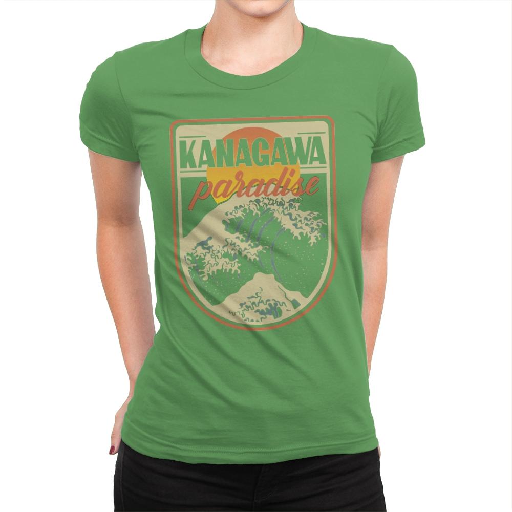 Kanagawa Paradise - Womens Premium T-Shirts RIPT Apparel Small / Kelly