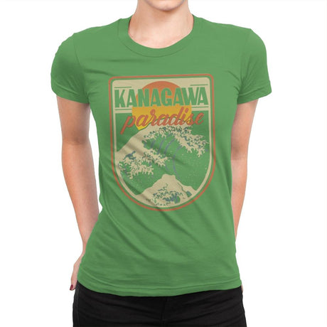 Kanagawa Paradise - Womens Premium T-Shirts RIPT Apparel Small / Kelly