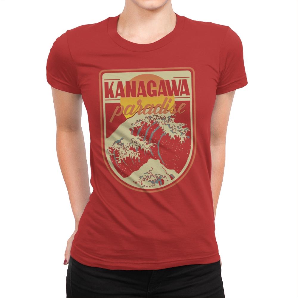 Kanagawa Paradise - Womens Premium T-Shirts RIPT Apparel Small / Red