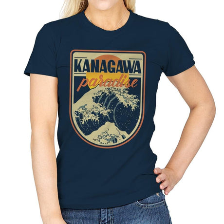 Kanagawa Paradise - Womens T-Shirts RIPT Apparel Small / Navy