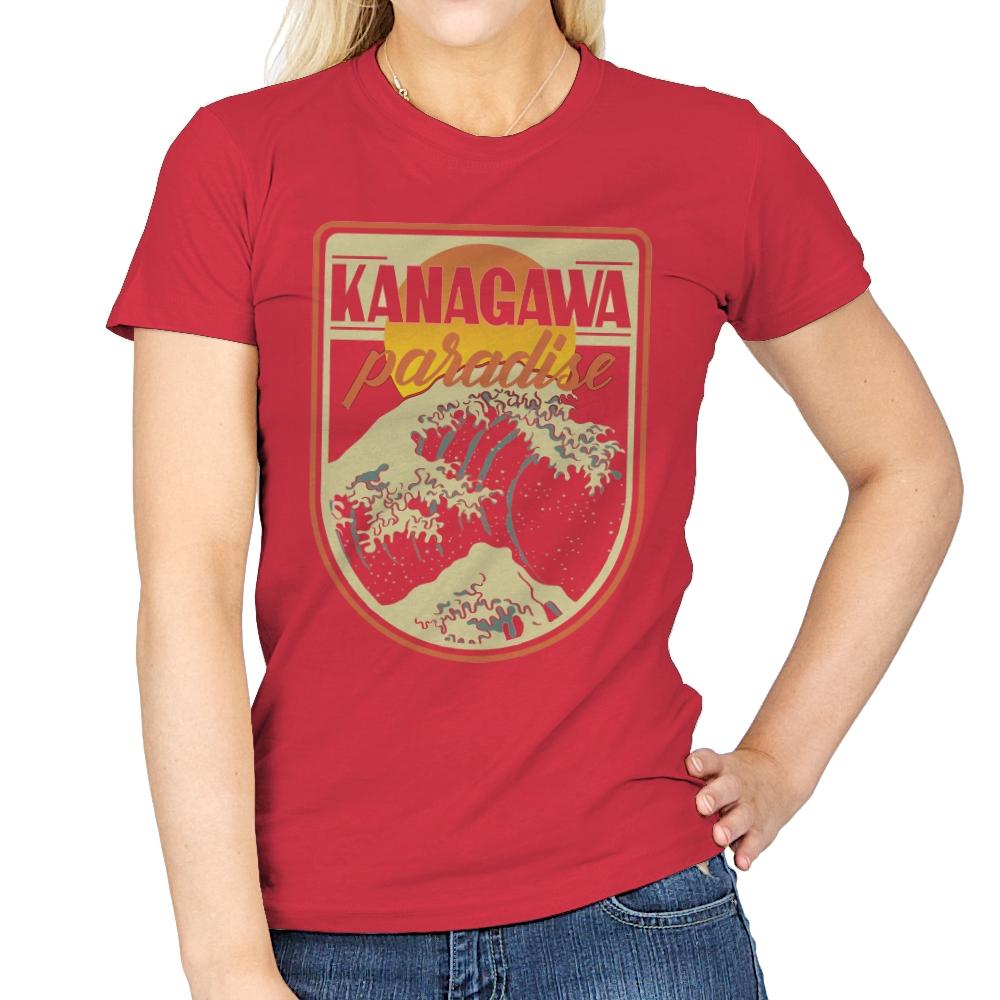 Kanagawa Paradise - Womens T-Shirts RIPT Apparel Small / Red