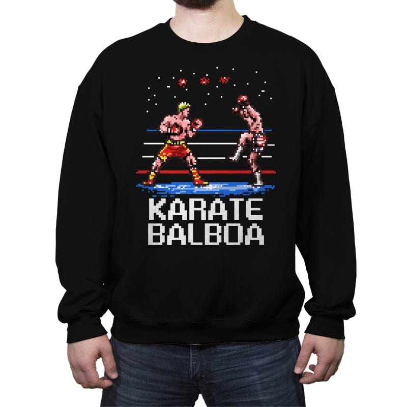 Karate Balboa - Crew Neck Sweatshirt Crew Neck Sweatshirt RIPT Apparel Small / Black