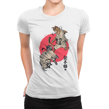 Karate Kats - Womens Premium T-Shirts RIPT Apparel Small / White