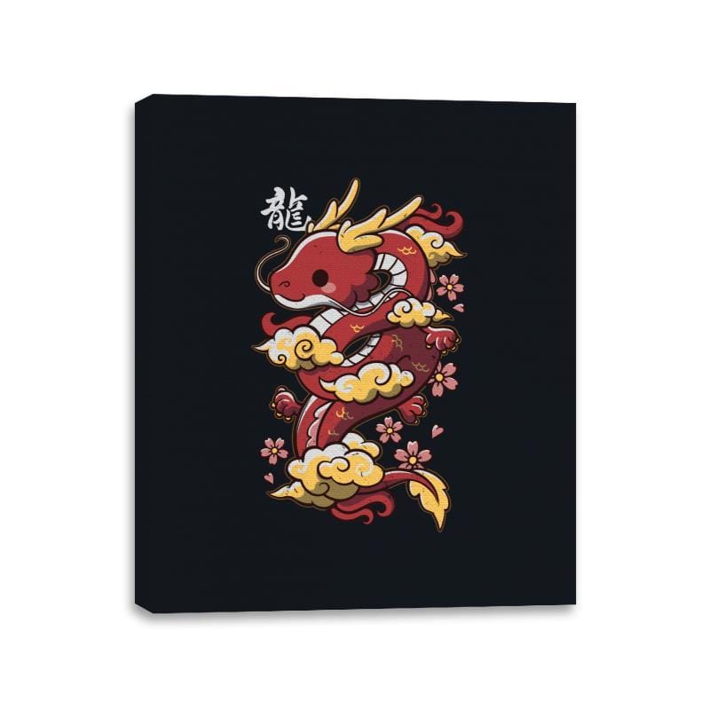 Kawaii Red Dragon - Canvas Wraps Canvas Wraps RIPT Apparel 11x14 / Black