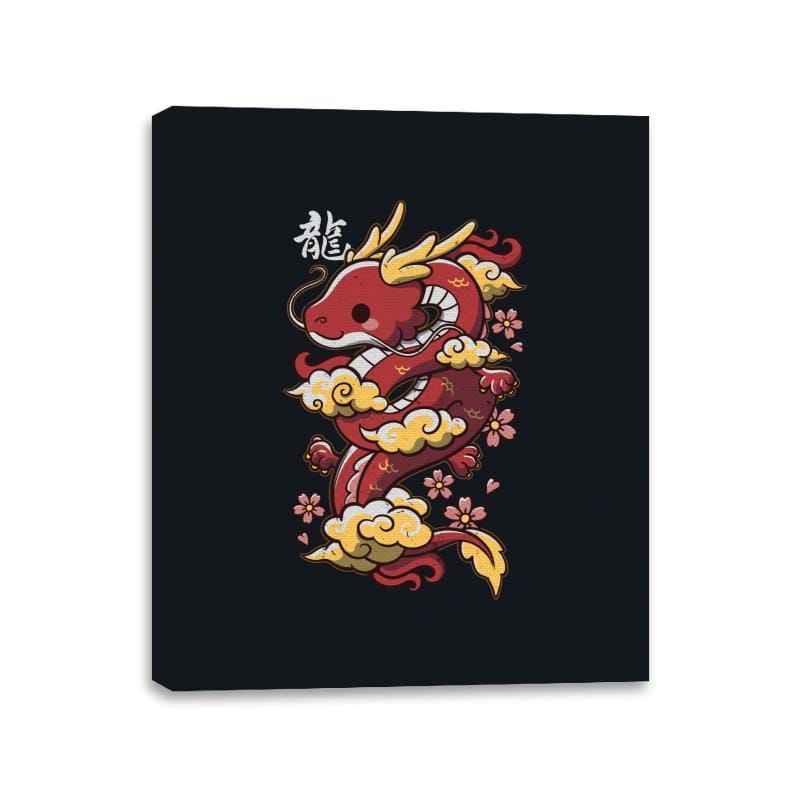 Kawaii Red Dragon - Canvas Wraps Canvas Wraps RIPT Apparel 11x14 / Black