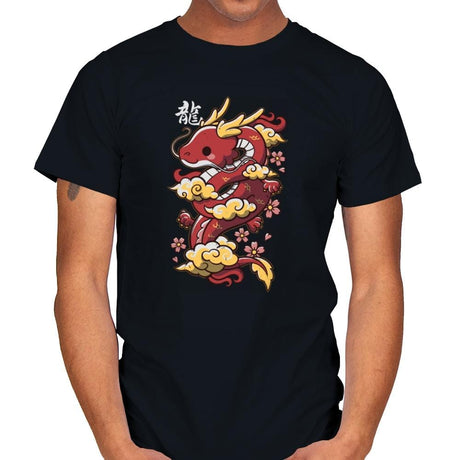 Kawaii Red Dragon - Mens T-Shirts RIPT Apparel Small / Black