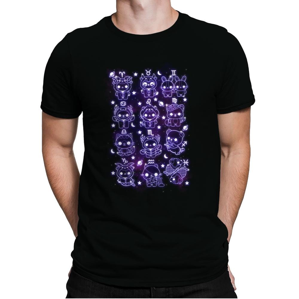 Kawaii Zodiac Signs - Mens Premium T-Shirts RIPT Apparel Small / Black