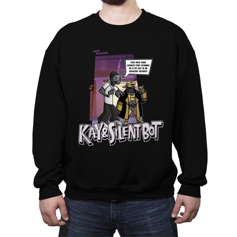 Kay & Silent Bot - Crew Neck Sweatshirt Crew Neck Sweatshirt RIPT Apparel Small / Black