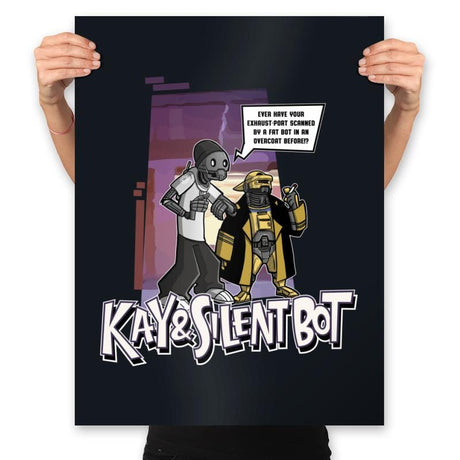 Kay & Silent Bot - Prints Posters RIPT Apparel 18x24 / Black