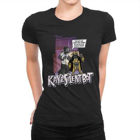 Kay & Silent Bot - Womens Premium T-Shirts RIPT Apparel Small / Black