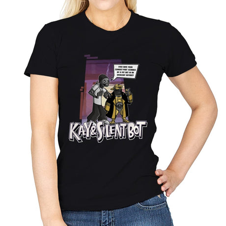 Kay & Silent Bot - Womens T-Shirts RIPT Apparel Small / Black