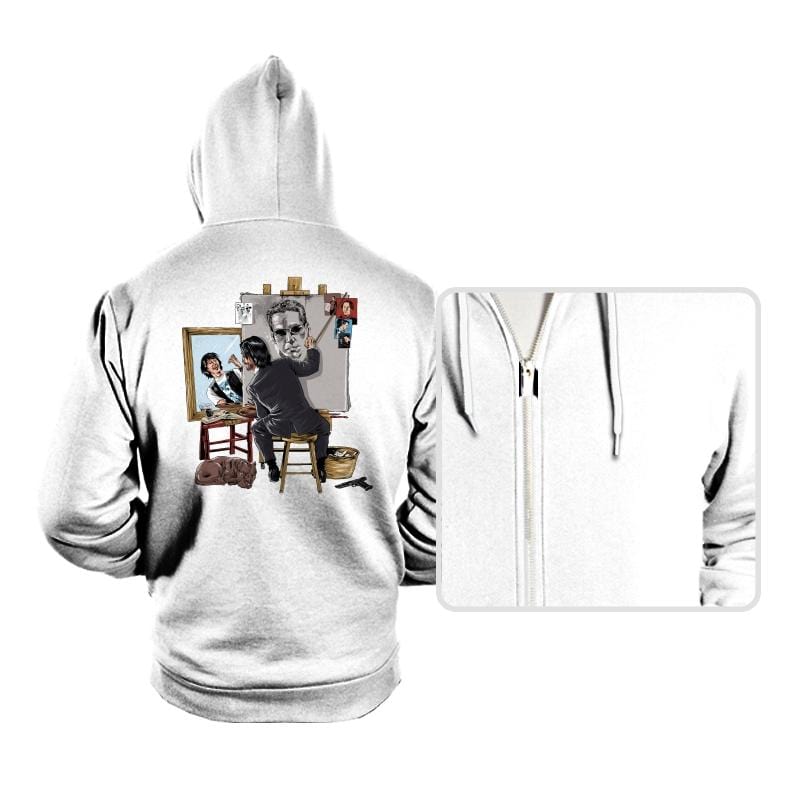 Keanu Triple Self Portrait - Hoodies Hoodies RIPT Apparel Small / White