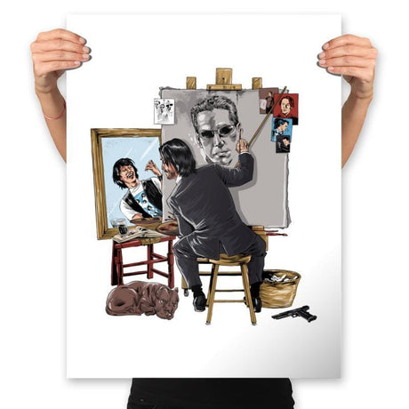 Keanu Triple Self Portrait - Prints Posters RIPT Apparel 18x24 / White