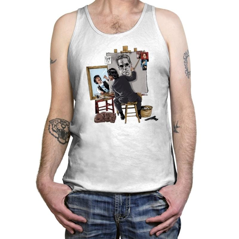 Keanu Triple Self Portrait - Tanktop Tanktop RIPT Apparel X-Small / White