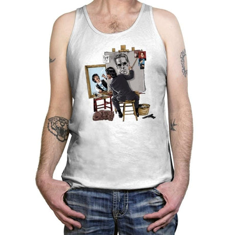 Keanu Triple Self Portrait - Tanktop Tanktop RIPT Apparel X-Small / White