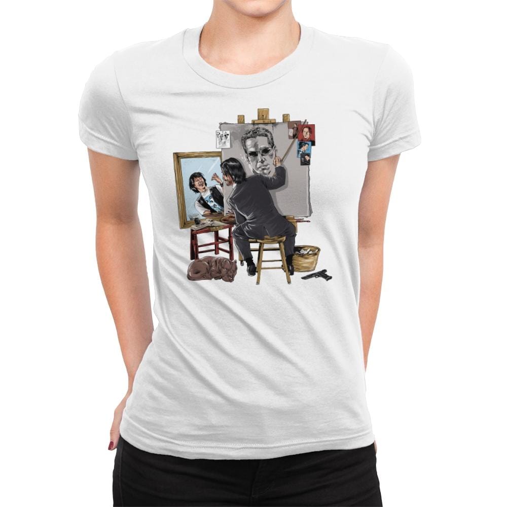 Keanu Triple Self Portrait - Womens Premium T-Shirts RIPT Apparel Small / White