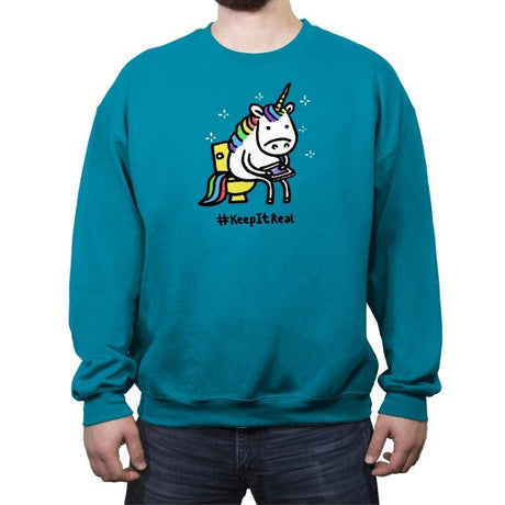 Keep It Real - Crew Neck Sweatshirt Crew Neck Sweatshirt RIPT Apparel Small / Antique Sapphire