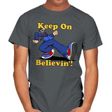 Keep On Believin' - Mens T-Shirts RIPT Apparel Small / Charcoal