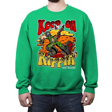 Keep on Rippin' - Crew Neck Sweatshirt Crew Neck Sweatshirt RIPT Apparel Small / Irish Green