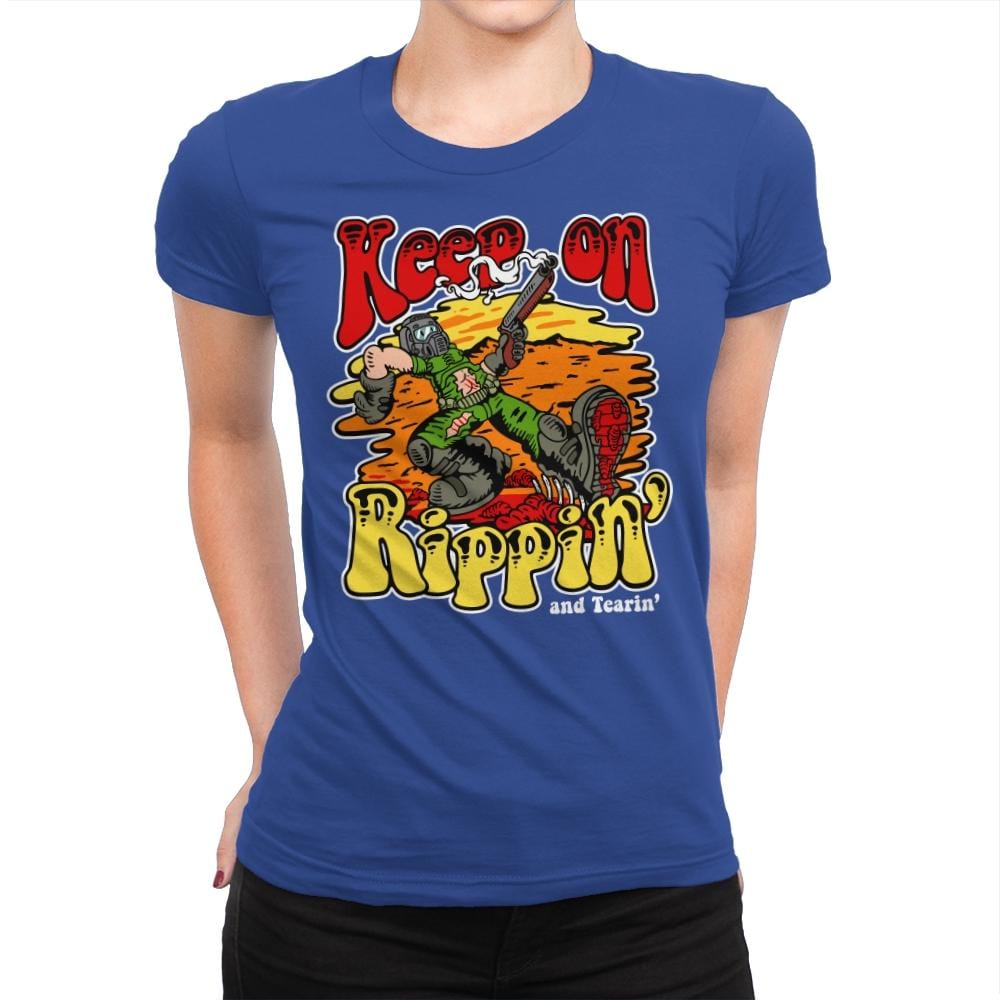 Keep on Rippin' - Womens Premium T-Shirts RIPT Apparel Small / Royal