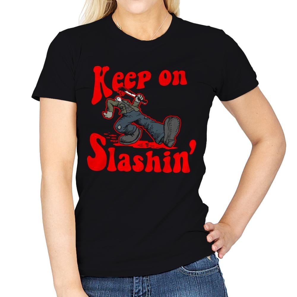 Keep on Slashin - Womens T-Shirts RIPT Apparel Small / Black
