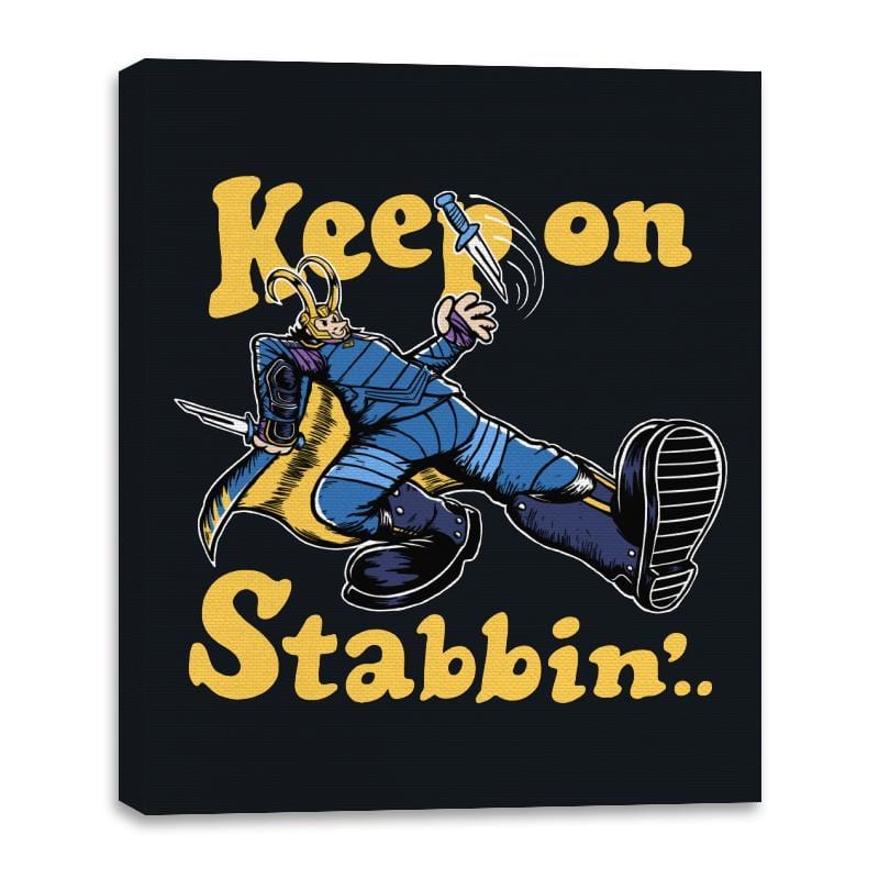 Keep On Stabbin' - Canvas Wraps Canvas Wraps RIPT Apparel 16x20 / Black
