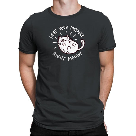 Keep Your Distance Right Meow - Mens Premium T-Shirts RIPT Apparel Small / Heavy Metal