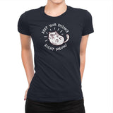Keep Your Distance Right Meow - Womens Premium T-Shirts RIPT Apparel Small / Midnight Navy