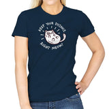 Keep Your Distance Right Meow - Womens T-Shirts RIPT Apparel Small / Navy