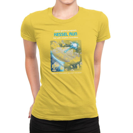 Kessel Run Video Game Exclusive - Womens Premium T-Shirts RIPT Apparel Small / Vibrant Yellow