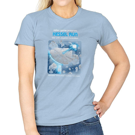 Kessel Run Video Game Exclusive - Womens T-Shirts RIPT Apparel Small / Light Blue